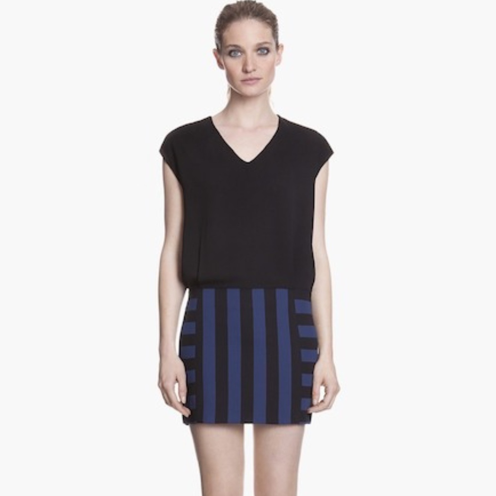 SANDRO 'Rayure' Shirt tail Shift Dress